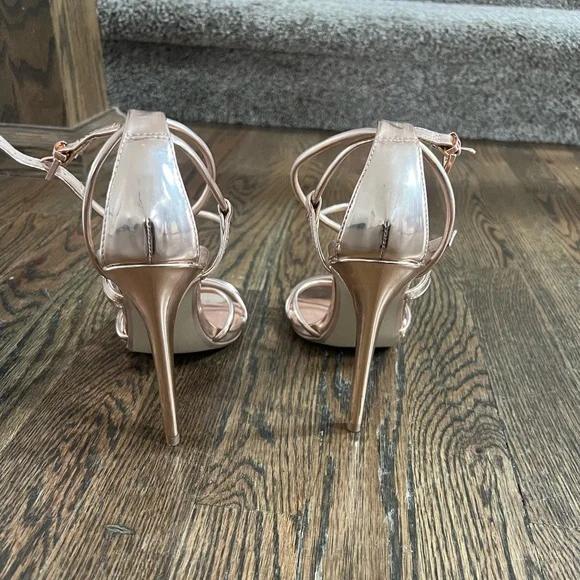 Steve Madden Rose Gold Strappy Heels - Picture 6 of 10